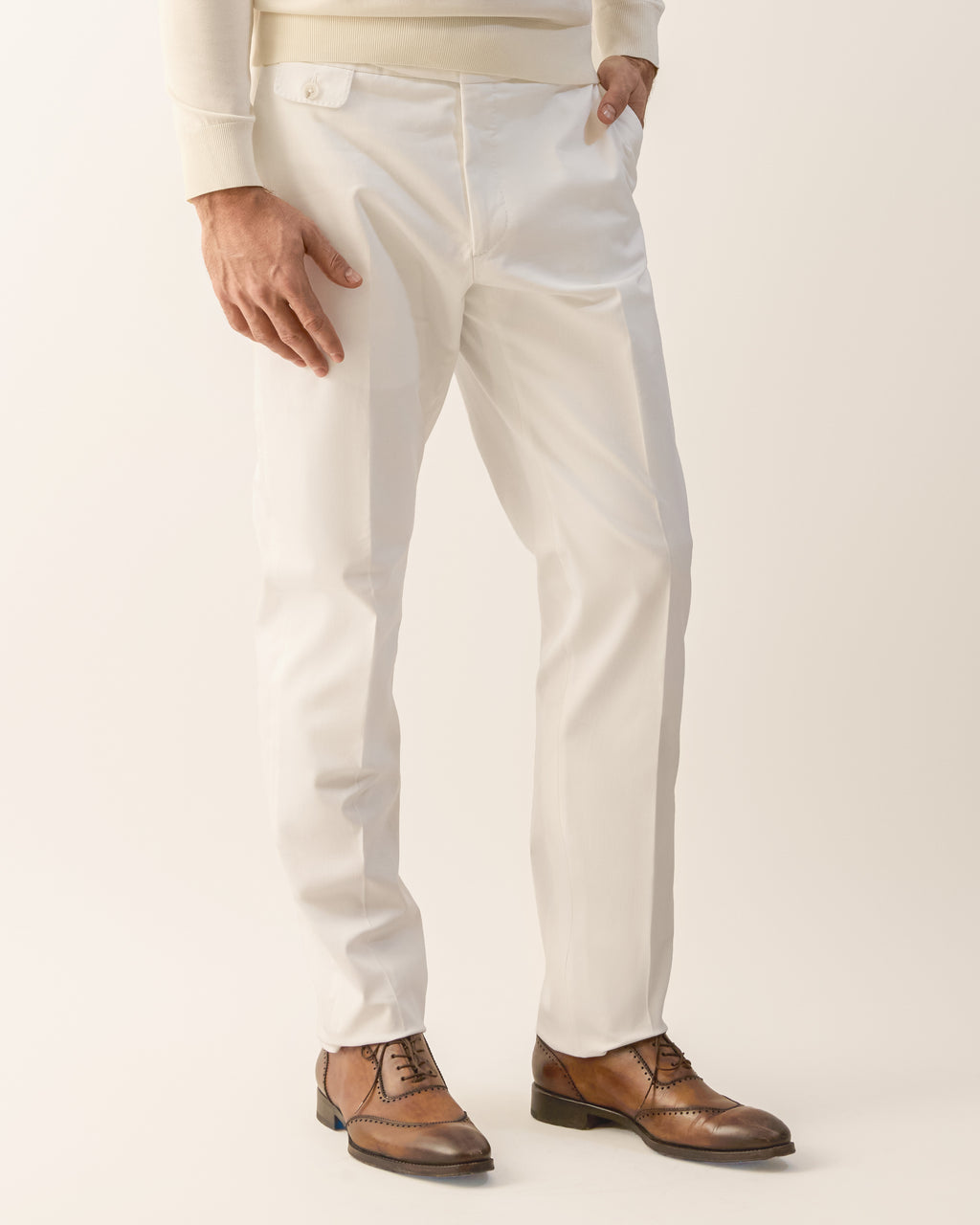 The Ghurka Cotton Trouser - Ivory