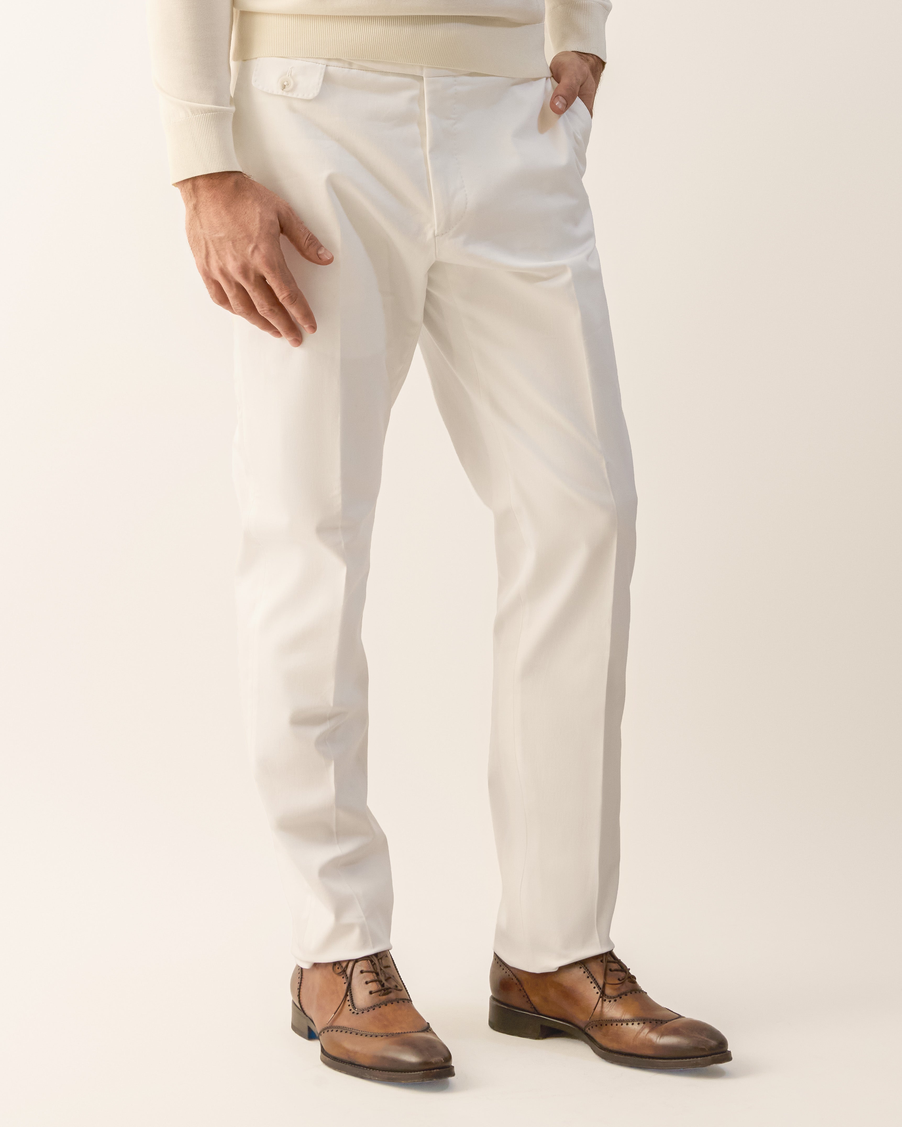 The Ghurka Cotton Trouser - Ivory